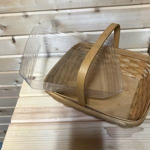 Longaberger Wooden Basket with Handle Made in Year 2005